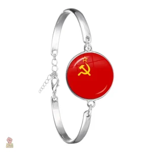 Bracelet Rouge Marteau et Faucille, symbole du communisme
