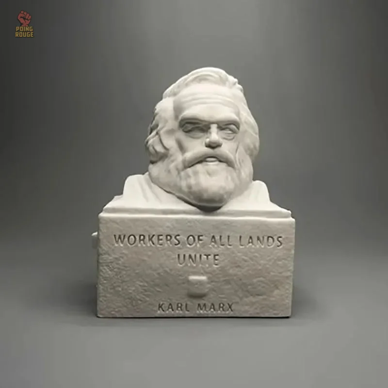 Buste Karl Marx en gypse pour bureau, accessoire communiste