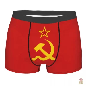 Caleçon boxeur CCCP rouge faucille marteau or