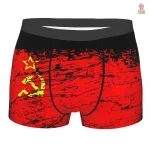 Caleçon rouge texturé en style communiste