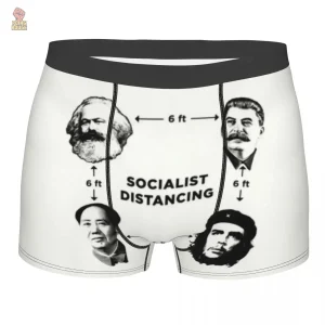 Caleçon communiste avec un message sur la distanciation sociale