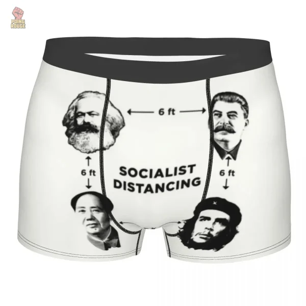 Caleçon communiste avec un message sur la distanciation sociale