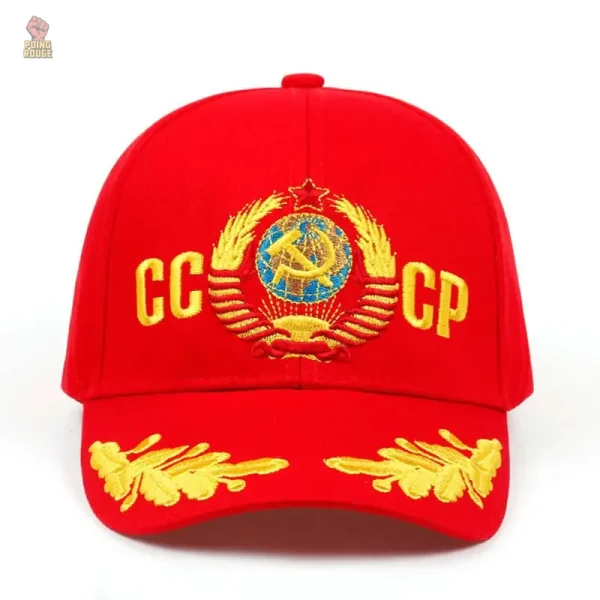 casquette-cccp-rouge-brodee-embleme-sovietique-1 Casquette CCCP avec emblème brodé, style communiste