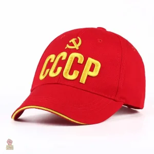 Casquette CCCP rouge et jaune brodée