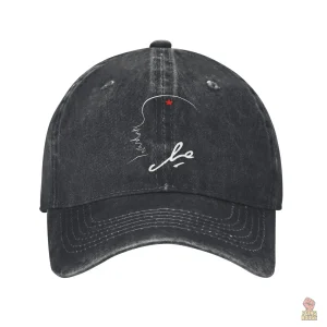 Casquette Che Guevara en denim avec profil signature
