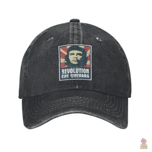 Casquette Che Guevara vintage avec motif révolutionnaire