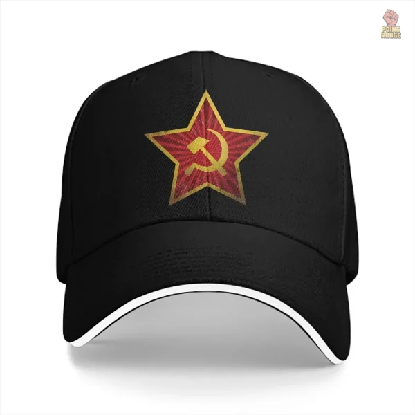 casquette-etoile-rouge-sovietique-insigne-militaire-1 Casquette rouge soviétique avec insigne militaire étoilé