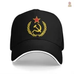 Casquette URSS avec faucille et marteau, style baseball