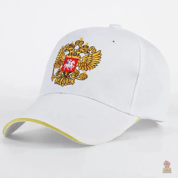 Casquette blanche brodée inspirée de la Russie communiste
