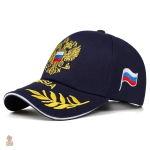 Casquette marine avec drapeau de Russie, style communiste