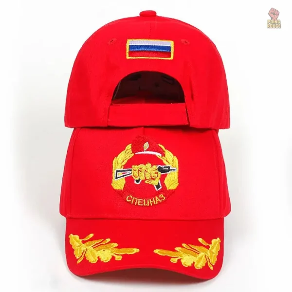 Casquette rouge Spetsnaz, emblème communiste distinctif