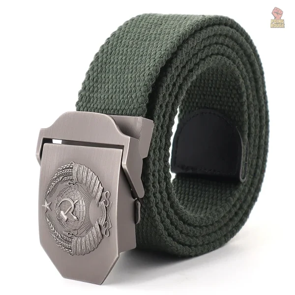 Ceinture en toile anthracite avec design distinctif
