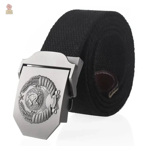 Ceinture noire avec insignia soviétique