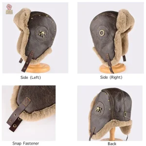 Accessoire d'hiver en cuir pour un style militaire