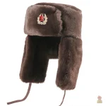Chapka chaude avec badge aviateur, hiver