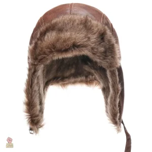 Ushanka vintage avec motifs variés et emblèmes