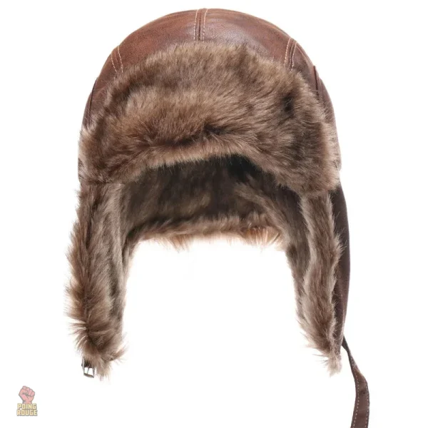 Ushanka vintage avec motifs variés et emblèmes