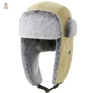 Chapeau Ushanka en fourrure marron pour l'hiver