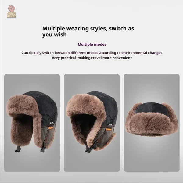 Chapeau d'hiver multicolore en fourrure
