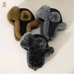 Ushanka soviétique en fourrure colorée