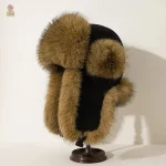 Chapeau d'hiver multicolore style soviétique