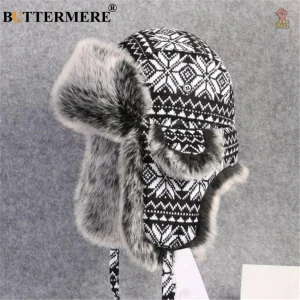 Chapka ushanka noir blanc multiformat soviétique