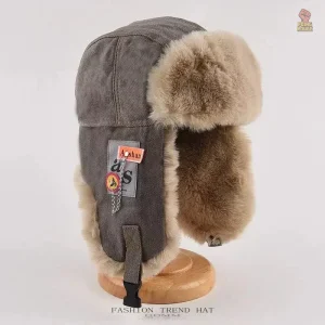 Chapeau d'hiver en velours, modèle ushanka