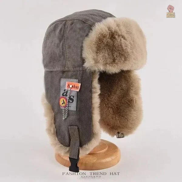 Chapeau d'hiver en velours, modèle ushanka