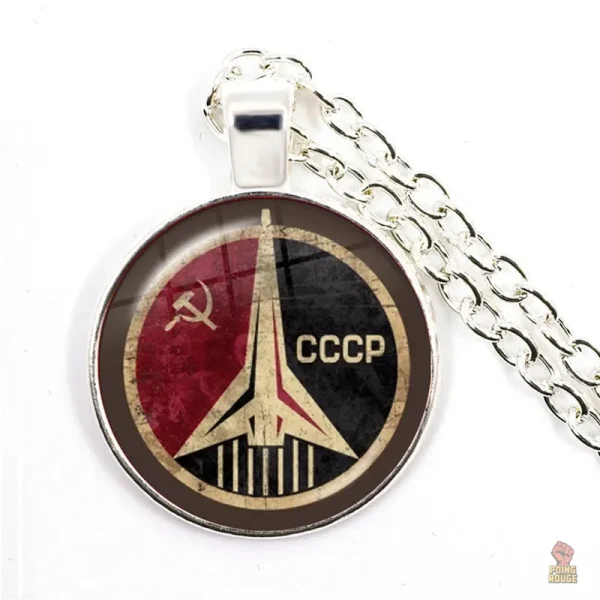collier-pendentif-badge-cccp-conquete-spatiale-fusee-1 Pendentif badge CCCP fusée conquête spatiale