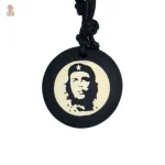 Collier pendentif résine ronde Che Guevara