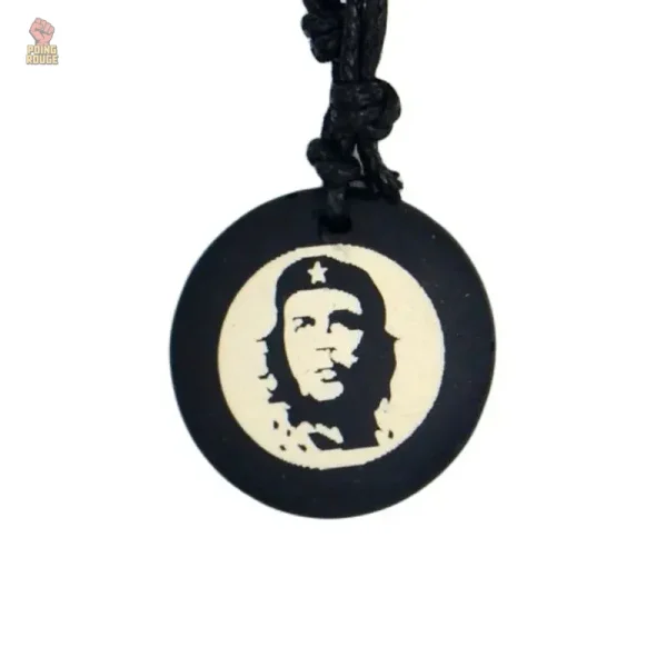 collier-pendentif-resine-ronde-1 Collier pendentif résine ronde Che Guevara
