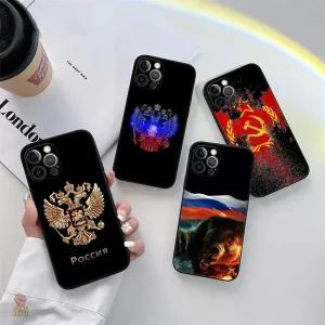 Coque noire avec aigle bicephal CCCP