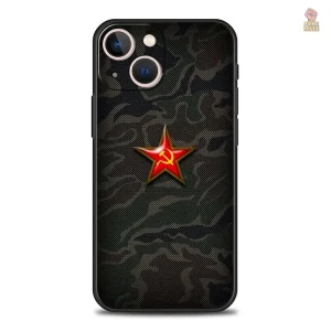 Coque CCCP blason argenté 3D pour iPhone