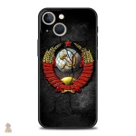 Coque CCCP blason argenté 3D pour iPhone - vue 2