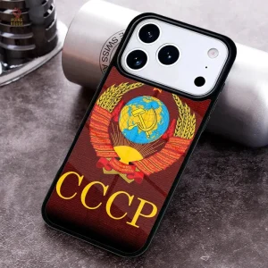 Coque CCCP Blason Coloré Rouge Bordeaux pour iPhone 2