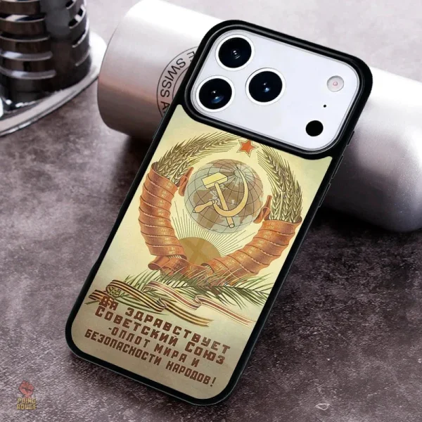 Coque iPhone 2 au design CCCP vibrant