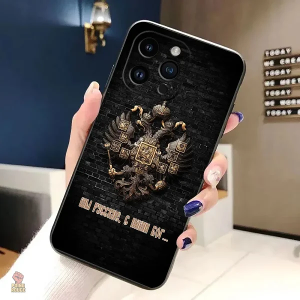 Coque iPhone rouge avec emblème CCCP