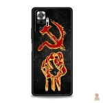 Étui pour smartphone au design communiste doré