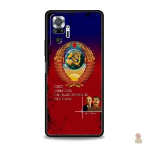 Coque CCCP carte du monde rouge pour Redmi