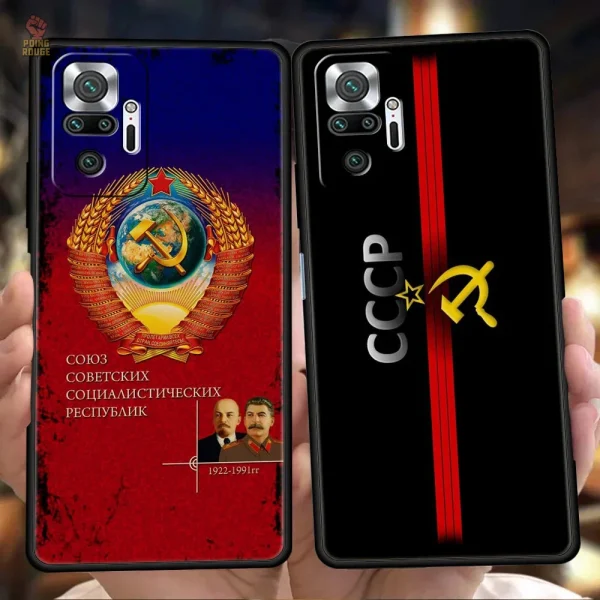 Coque rouge CCCP avec design carte du monde