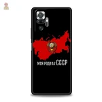 Coque CCCP étoile argent sur fond noir pour Redmi
