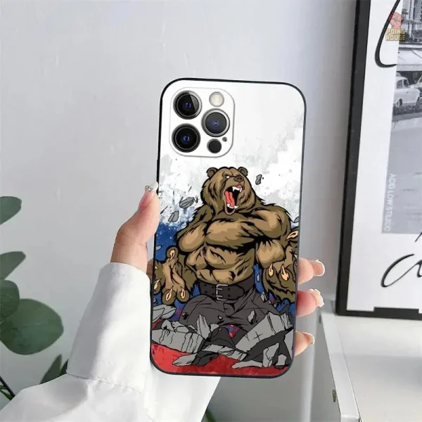 Coque CCCP pour iPhone, fond kaki et étoile