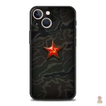 Accessoire iPhone noir avec étoile rouge