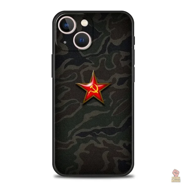 Accessoire iPhone noir avec étoile rouge