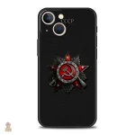 Coque iPhone noire à thème communiste