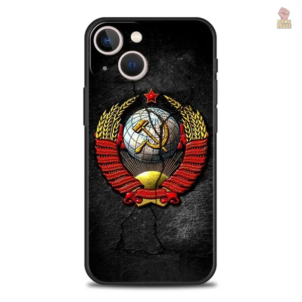 Coque noire iPhone avec emblème CCCP