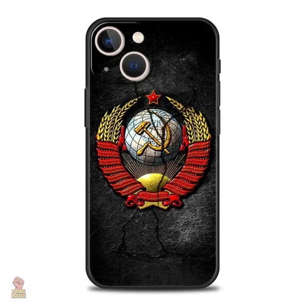 Protection stylée iPhone avec motifs rouges et noirs