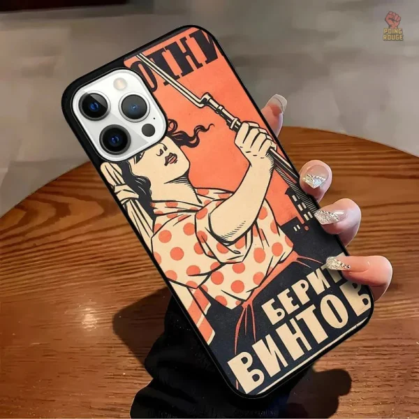 Coque iPhone unique décorée de symboles CCCP