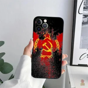 Coque CCCP symboles URSS fond gris pour iPhone
