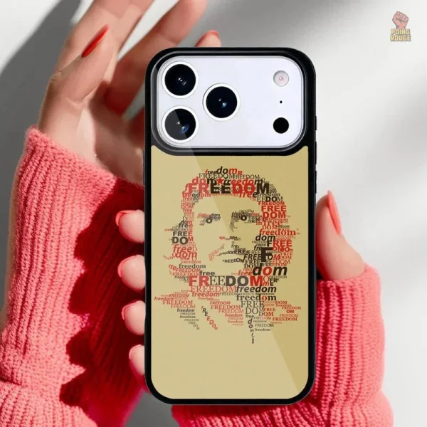 coque-iphone-che-guevara-mots-liberte-beige-1 Coque iPhone Che Guevara beige avec motifs de liberté
